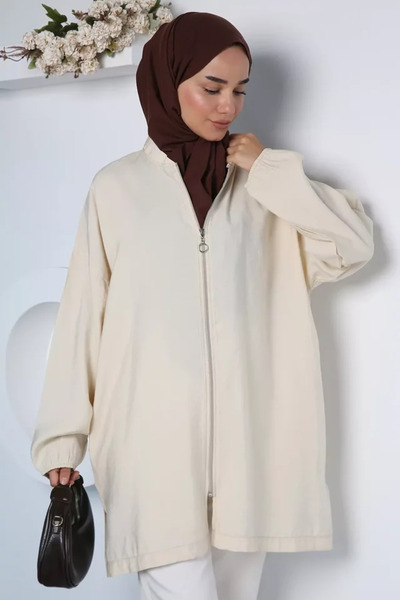 TOZLU Cardigan Hijab cu fermoar frontal