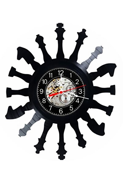 OEM Decorative wall clock made from vinyl record, Chess Model Chess Pieces Ki...