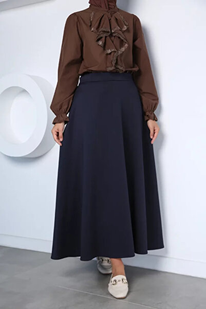 TOZLU Scuba Fabric Hijab Skirt with Elastic Waist
