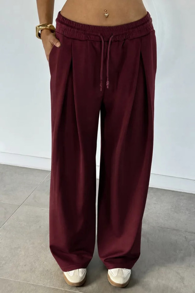 TOZLU Gülseli Women's Elastic Waist Palazzo Sweatpants