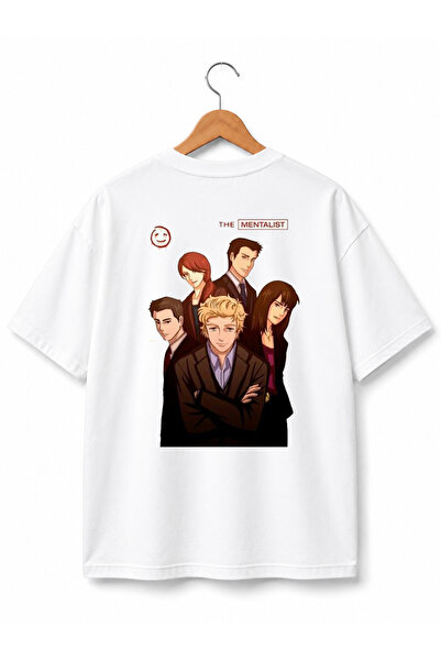 Grafftee Clothing The Mentalist Baskılı Unisex Beyaz Tişört %100 Pamuk