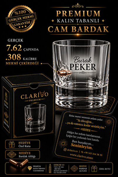 clarivo Hediyelik Tasarım Viski Bardağı