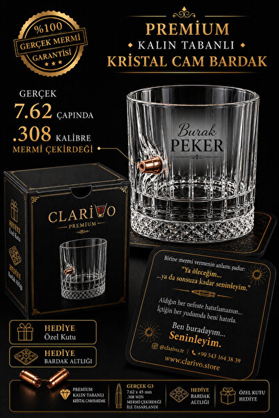 clarivo Hediyelik Kristal Viski Bardağı
