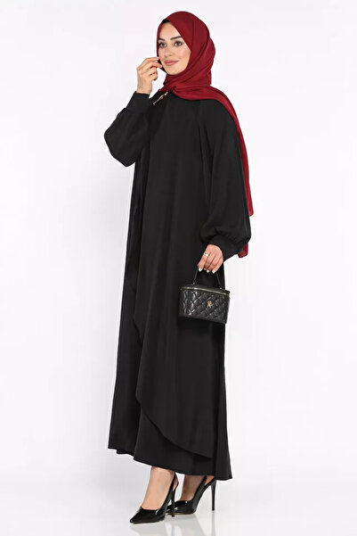 TOZLU Gold Buckle Detailed Waist Tie Muslim Dress
