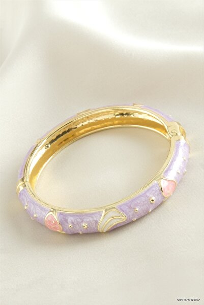ZERO LAND Spt-Gld Stoned Enamel Handcuff Children's Bracelet (140021) 5 Model-2