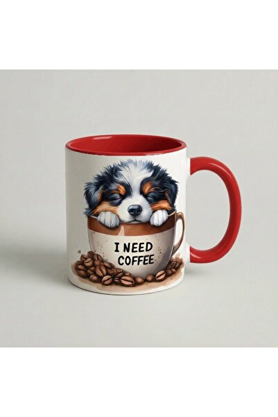 Petgifts Cana Cadou Personalizat Amuzanta Cu Mesaj Caine "I Need Coffee” (Cat...