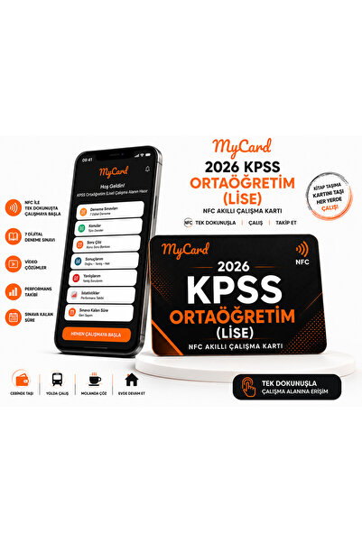 mycard 2026 KPSS Ortaöğretim (Lise) NFC Akıllı Sınava Hazırlık Kartı – Dijita...