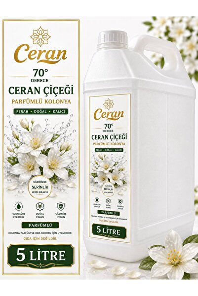CERAN KOLONYA BEYAZ CERAN ÇİÇEĞİ KOLONYASI PARFÜM ESANSLI 5 LİTRE