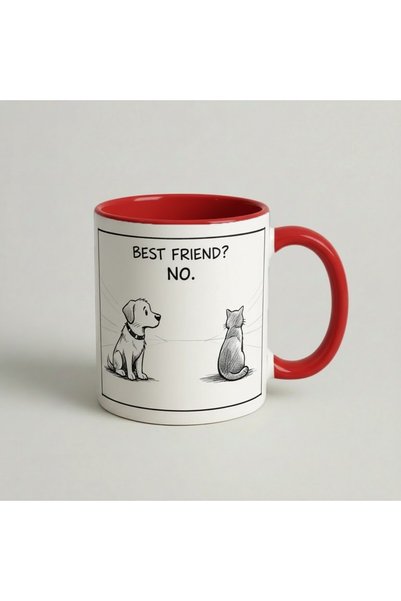 Petgifts Cana Cadou Personalizat Amuzanta Cu Mesaj Caine "Best Friend? No" - ...