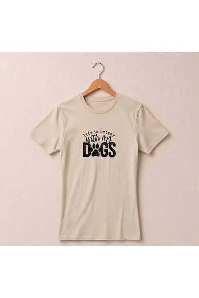 Petgifts Tricou Personalizat "Life Is Better With My Dogs" - Bumbac 100% Ligh...