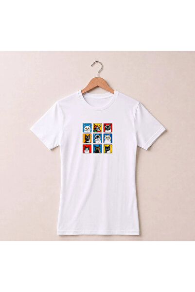 Petgifts Tricou Personalizat "Cat Gallery" - Bumbac 100% Alb Marime M