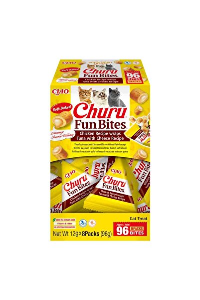 Inaba Churu Fun Bites Recompense pentru Pisici cu Ton și Brânză, 8 x 12 g