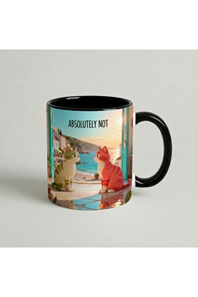 Petgifts Cana Cadou Personalizat Amuzanta Cu Mesaj Pisica "Absolutely Not" - ...