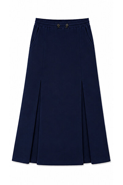 FASHION Girls' Plain School Skirt (High School) - Navy