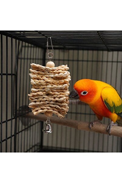 idei Organic straw toy for bird cage size 8×3×20 cm, interactive accessory fo...