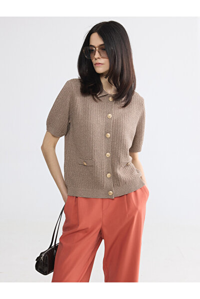 LC Waikiki Lcw Everyday Polo Collar Women's Knitwear Cardigan