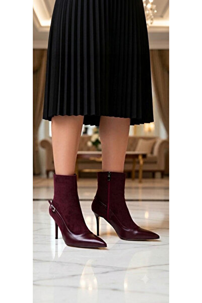 rephro store Bener Women's Pointed Toe Thin Heeled Ankle Boots %100 Polyureth...