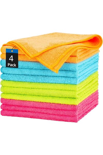 Generic Microfibre Cleaning Cloths Dusters Car Bathroom Polish Towels (4), Mu...