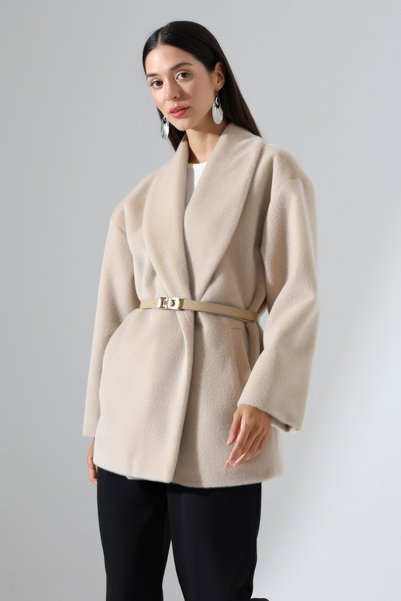 Talsmoda Women's Oversize Goldfox Bleyzir Belted Jacket