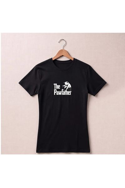 Petgifts Tricou Personalizat "The Pawfather" - Bumbac 100% Negru Marime M