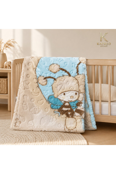 Merinos Fashion Lüks Desenli Bebek Battaniyesi 100 x 120 cm – Kabartmalı Yumu...