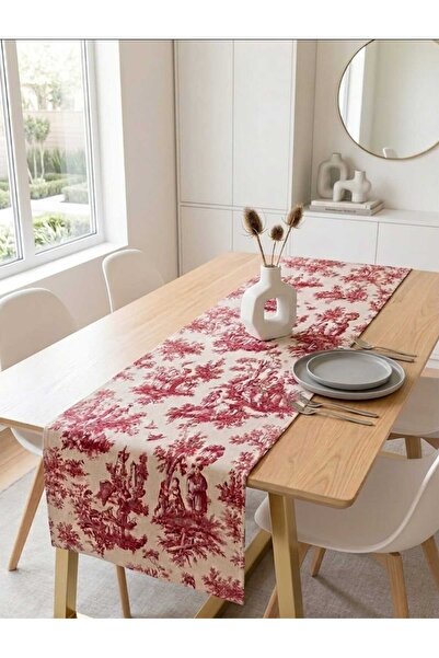 linea natura home مفرش طاولة كبير من قماش داك بنمط ريفي فرنسي مقاس 50x200 - م...