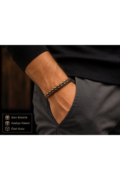 HER ŞEY NOTA www.herseynota.com Rothwell Navy Gold Braided Detailed Brown Adj...