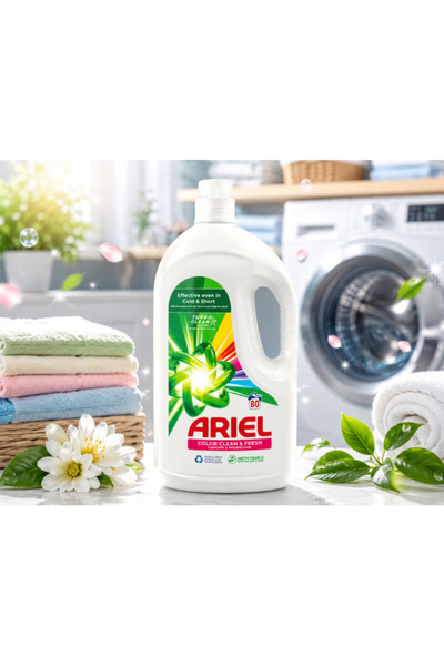 Ariel Turbo Clean, Color Clean&Fresh, 4L, 80 de spălări