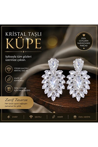 SimgeAksesuar İsadora kristal taşlı küpe