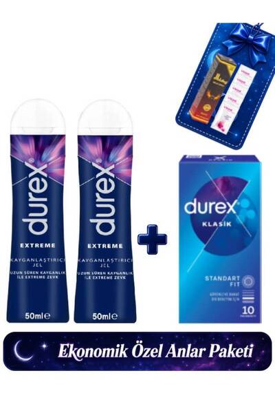 Durex Extreme Kayganlaştırıcı 2x 50 ml+10'lu Klasik Prezervatif-5xHijyen Mend...