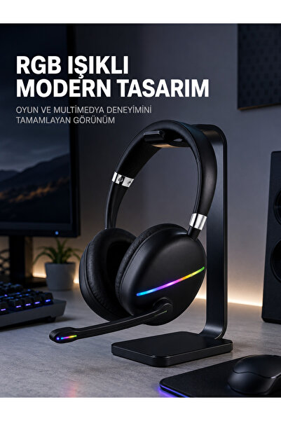 Kablosuz Bluetooth 5.0 Kulaklık RGB Işıklı Tasarım