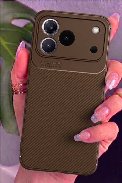 Rivor Tecno Spark 50 4G Uyumlu Kılıf Kamera Korumalı Darbe Emici Karbon Desen...