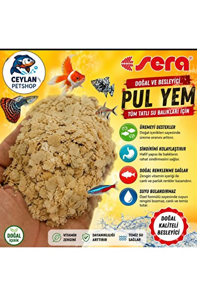 SERA Flakes Nature Japon ve Tropical Canlı Doğuran Balık Yemi 50 GR