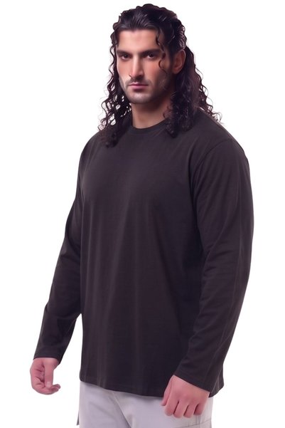 marufshop Men's Large Size 100% Cotton Long Sleeve Crew Neck Sweatshirt, Suit...