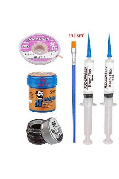 Krem Lehim Mchanc 138°C 42Gr Havya Uç Temizleyici Flux Lehim Toplama CP-2,0mm Lehim Emme Teli Fırça Seti03