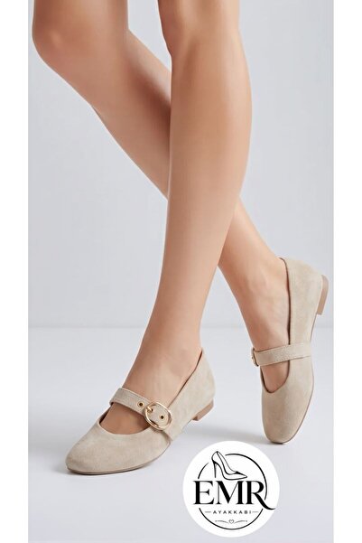 Alphus Vollex Nubuck Material Belted Stylish Women's Ballerinas
