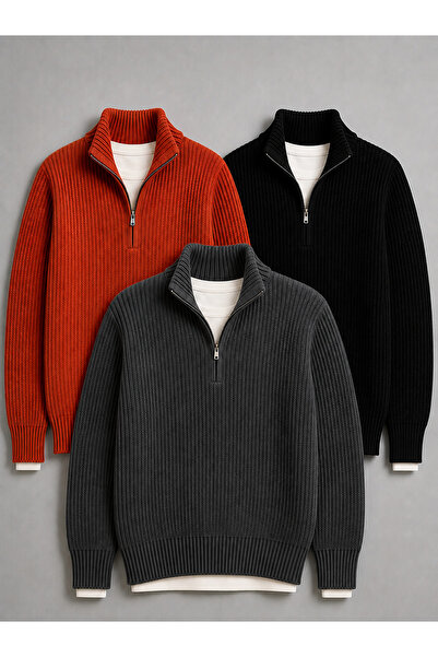 legends butik Pachet avantajos de 3 piese Set de pulovere din tricotaj de iar...
