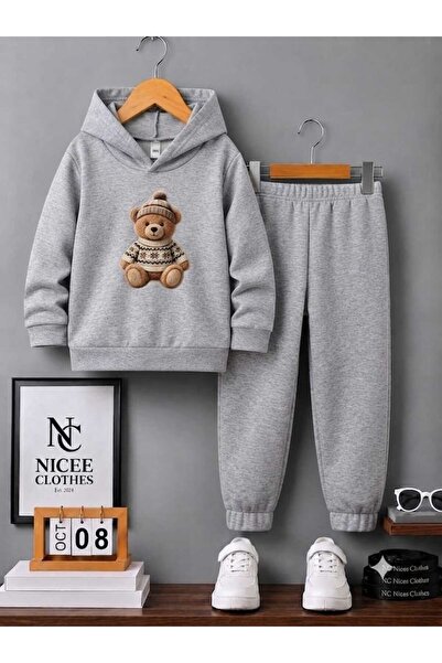 NC Nicee Clothes SET DE TRENING PENTRU COPII UNISEX (IMPRIMAT CU URSUL  "KÜLL...