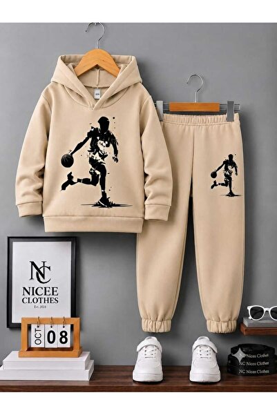 NC Nicee Clothes Παιδικό Σετ Φόρμας Unisex (Μαύρο με στάμπα που διαρκεί, χειμ...
