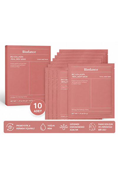 Biodance 10 Adet Bio Collagen Real Deep Mask 34 g – Kolajen Hidrojel Yüz Mask...