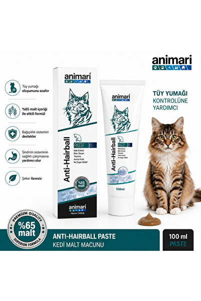 animari Anti-Hairball Kedi Malt Macunu %65 Malt İçerikli Tüy Yumağı Kontrolü ...