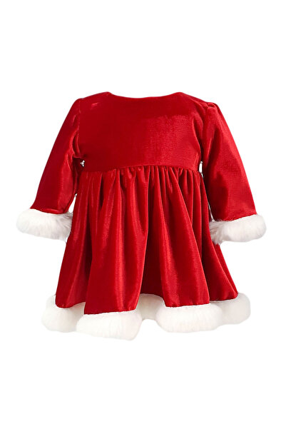 fantasialand Rochie Craciunita de catifea rosie