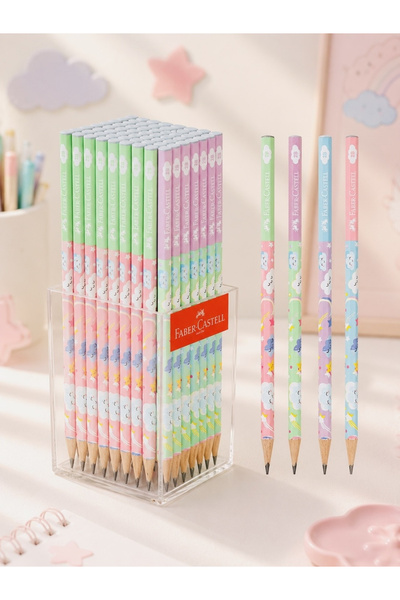 Faber Castell Faber-Castell 6'lı Sevimli Bulutlar Desenli Pastel 2B Kurşun Ka...