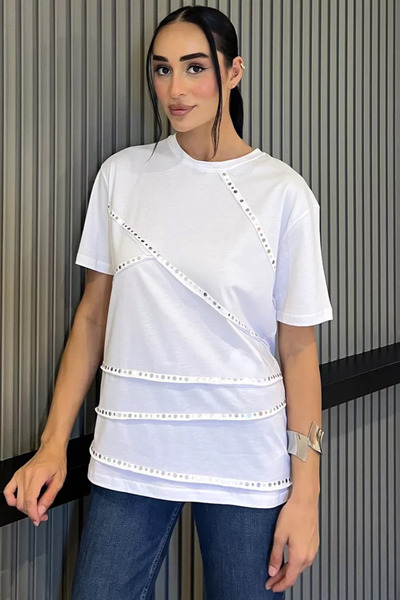 TOZLU Tricou Gülseli pentru femei, stil crew neck