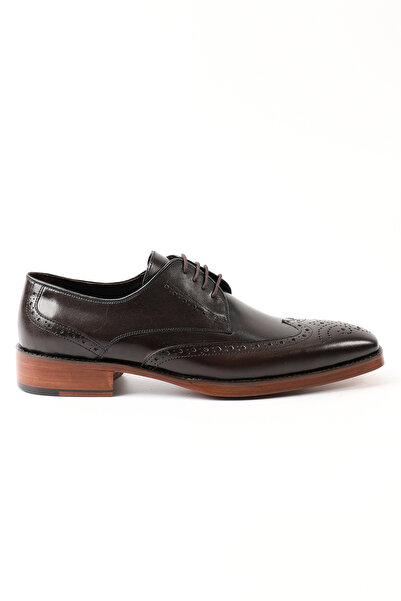 Tuna Brown Genuine Leather Derby Model Men's Shoes - K556