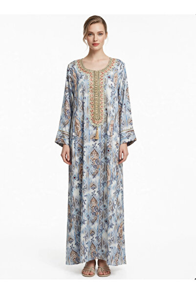 Rokon Dana Embroidered Floral Jubah with a Stylish Modern Chest Design