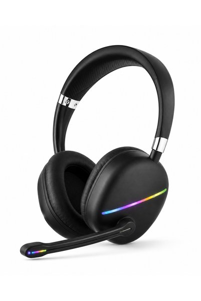Lisinya Mikrofonlu Bluetooth Kulak Üstü Kulaklık RGB Aydınlatmalı Type-C Şarjlı -