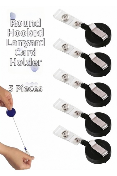 SEYFİKİRTASİYE Round Hook Yoyo Name Tag Hanger Black 5 Pcs