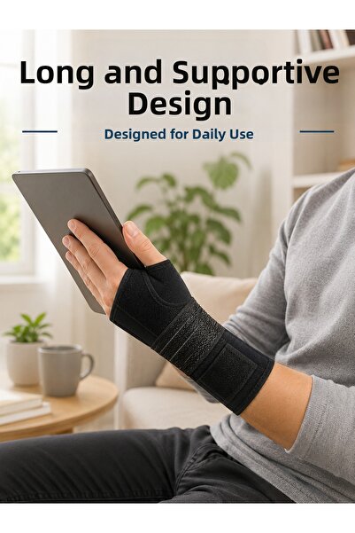Generic Brand Metal Supported Wrist Brace with Adjustable Velcro Fastening