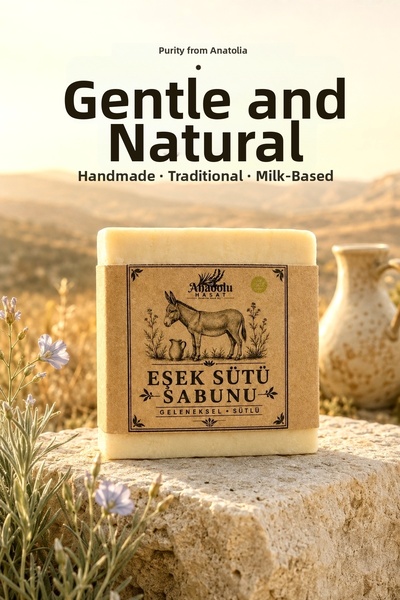 ANADOLU HASAT Solid Soap with Natural Donkey Milk 120 g – Hand and Body Soap